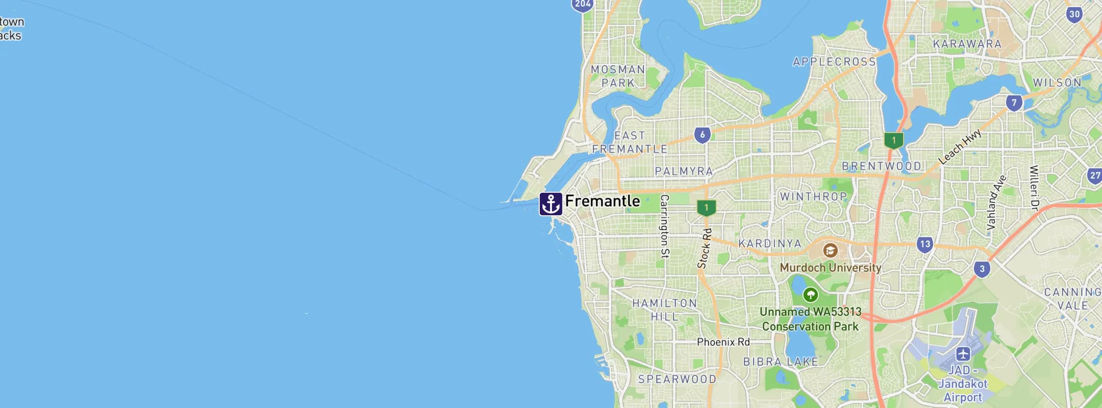 Map of Fremantle