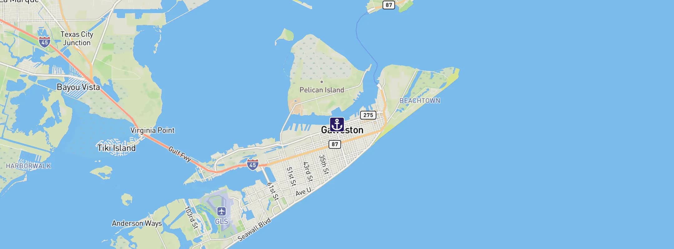 Map of Galveston