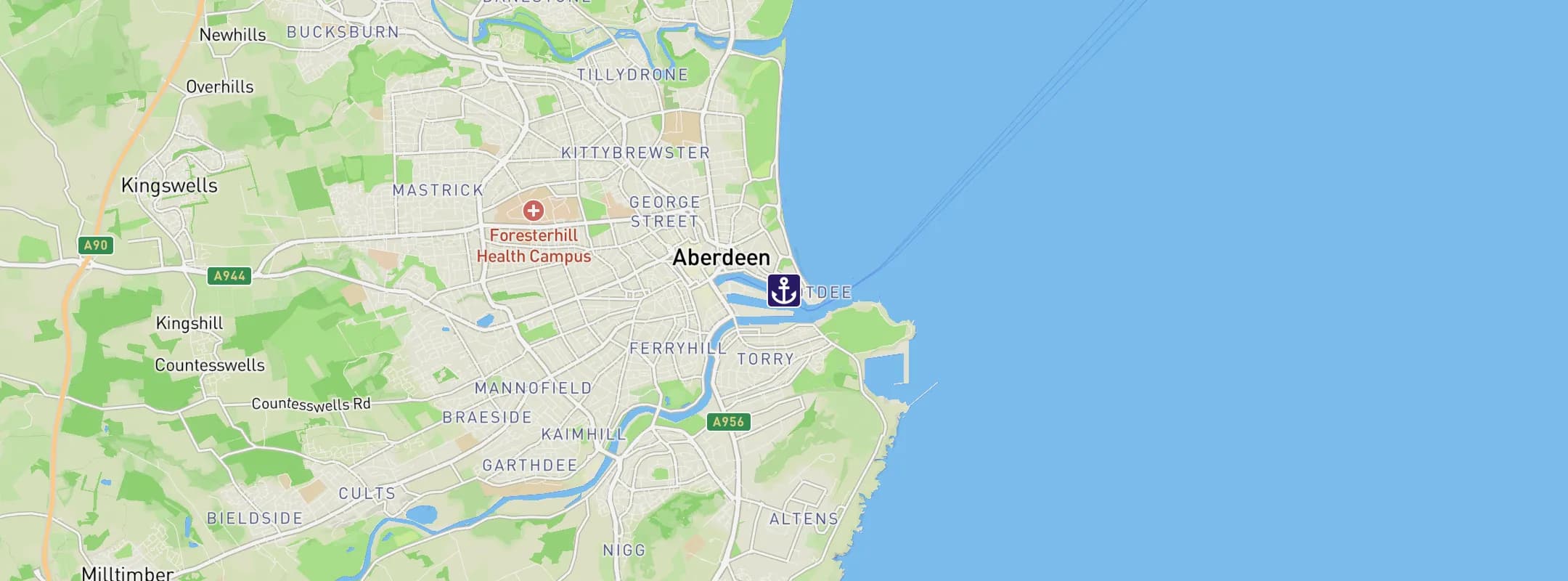 Map of Aberdeen