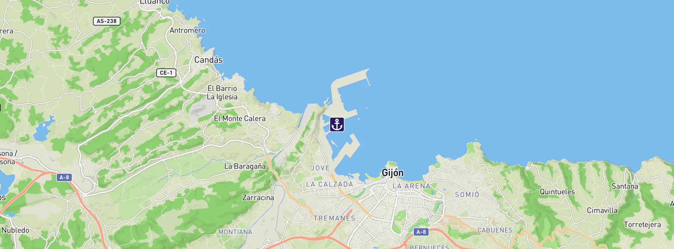 Map of Gijon