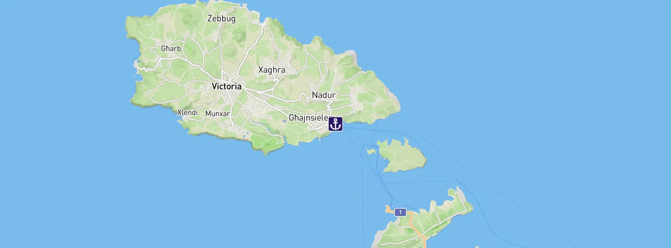 Map of Gozo Island
