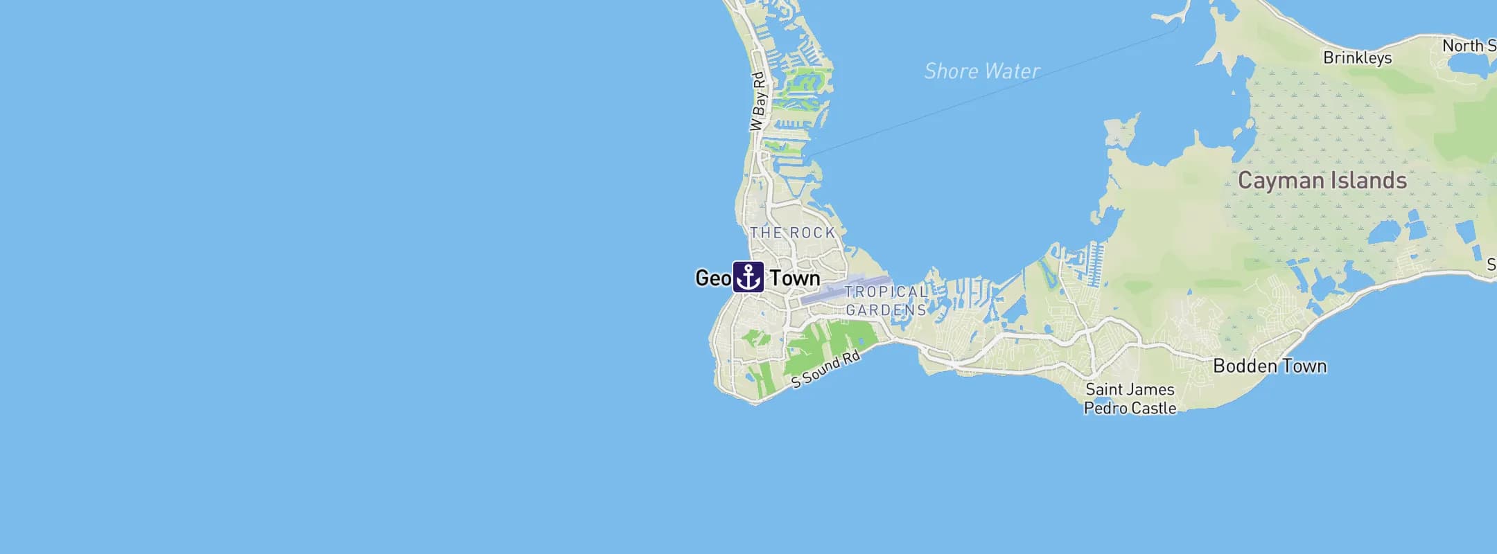 Map of Grand Cayman Island
