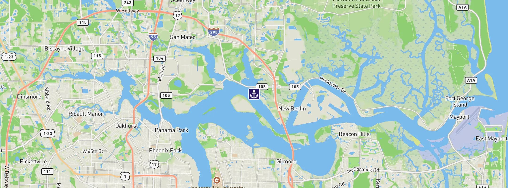 Map of Jacksonville