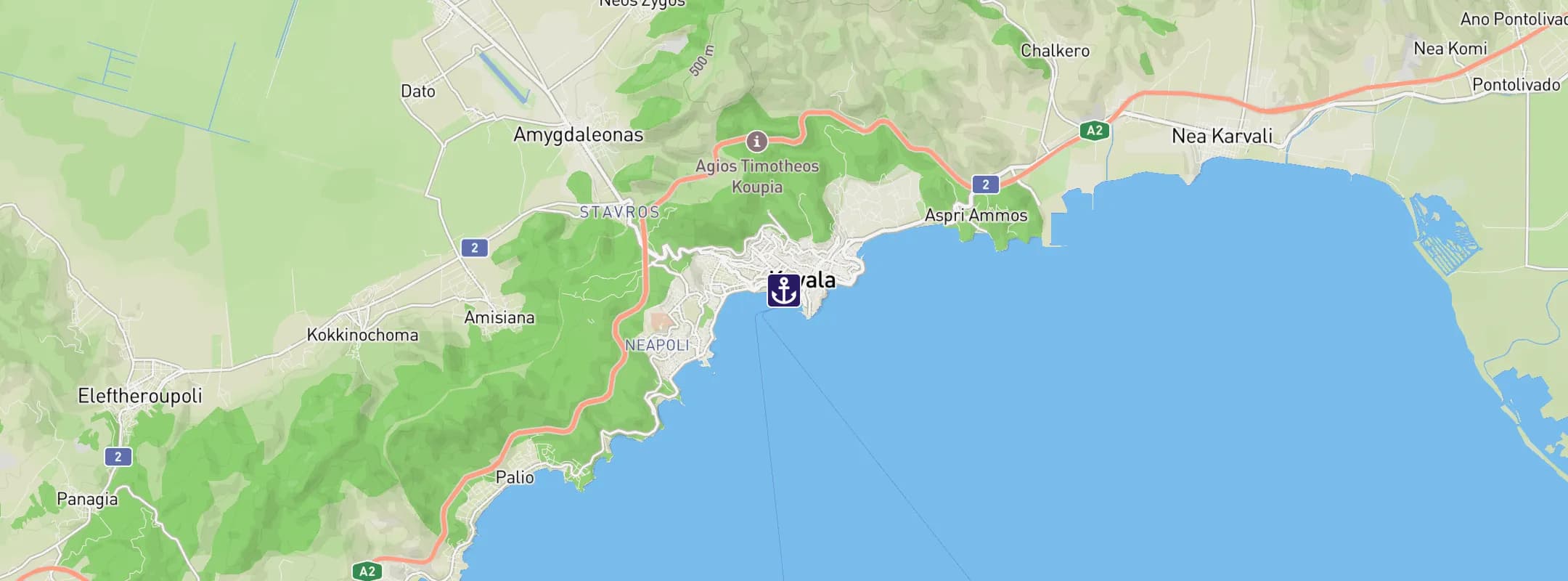 Map of Kavala
