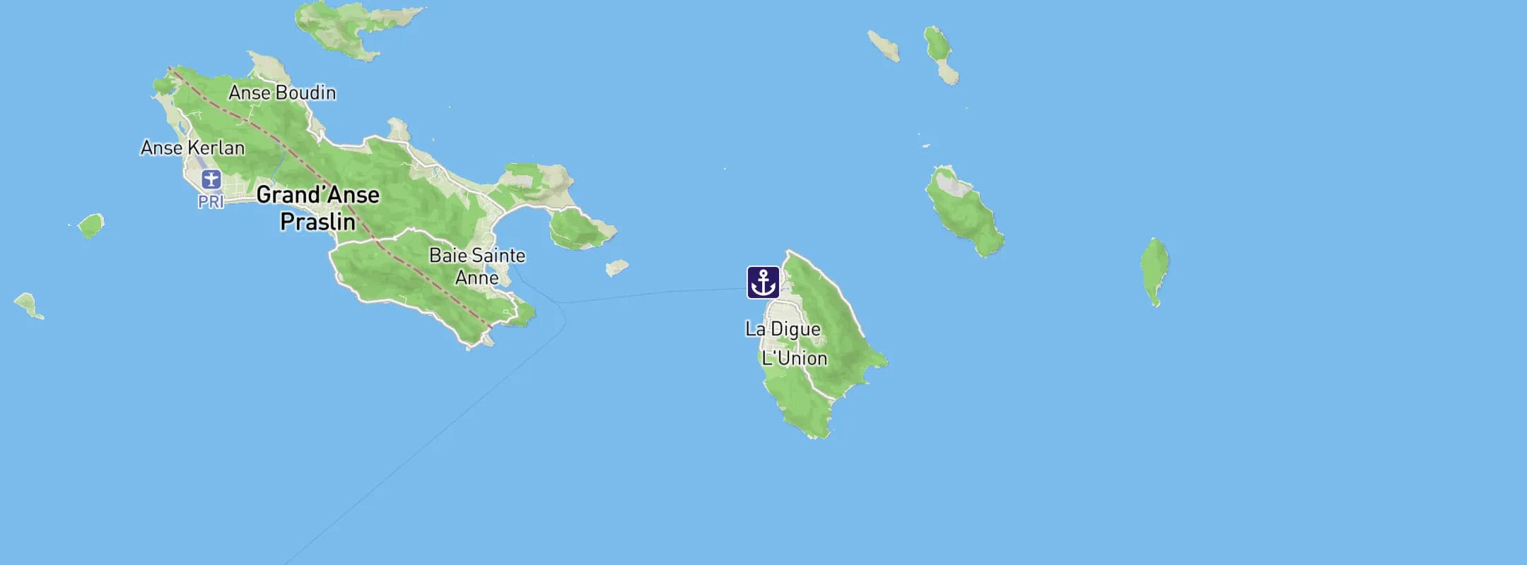 Map of La Digue Island Seychelles