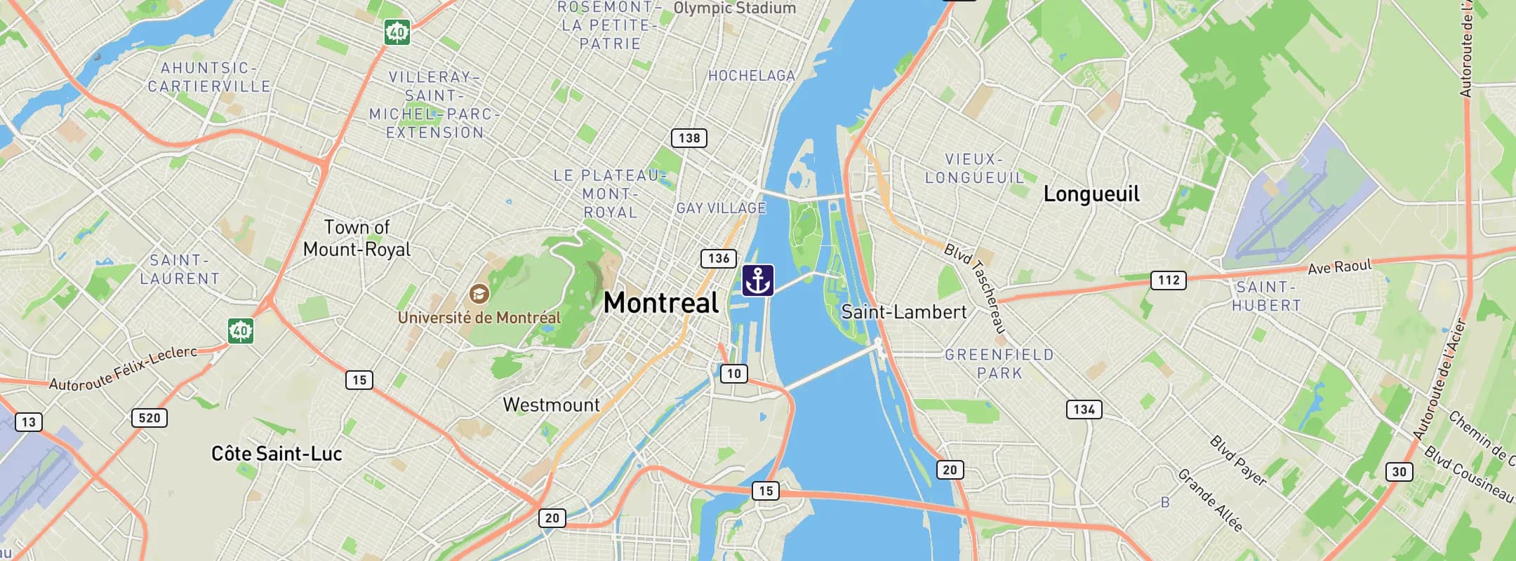 Map of Montreal