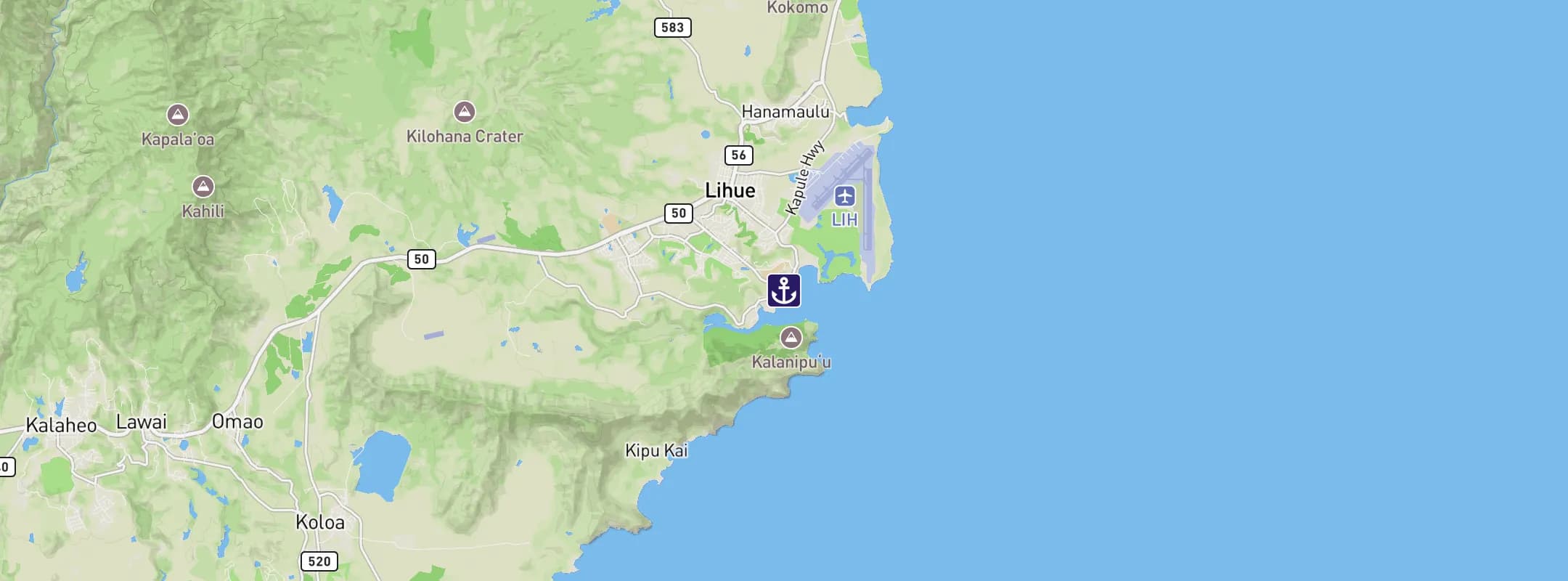Map of Nawiliwili