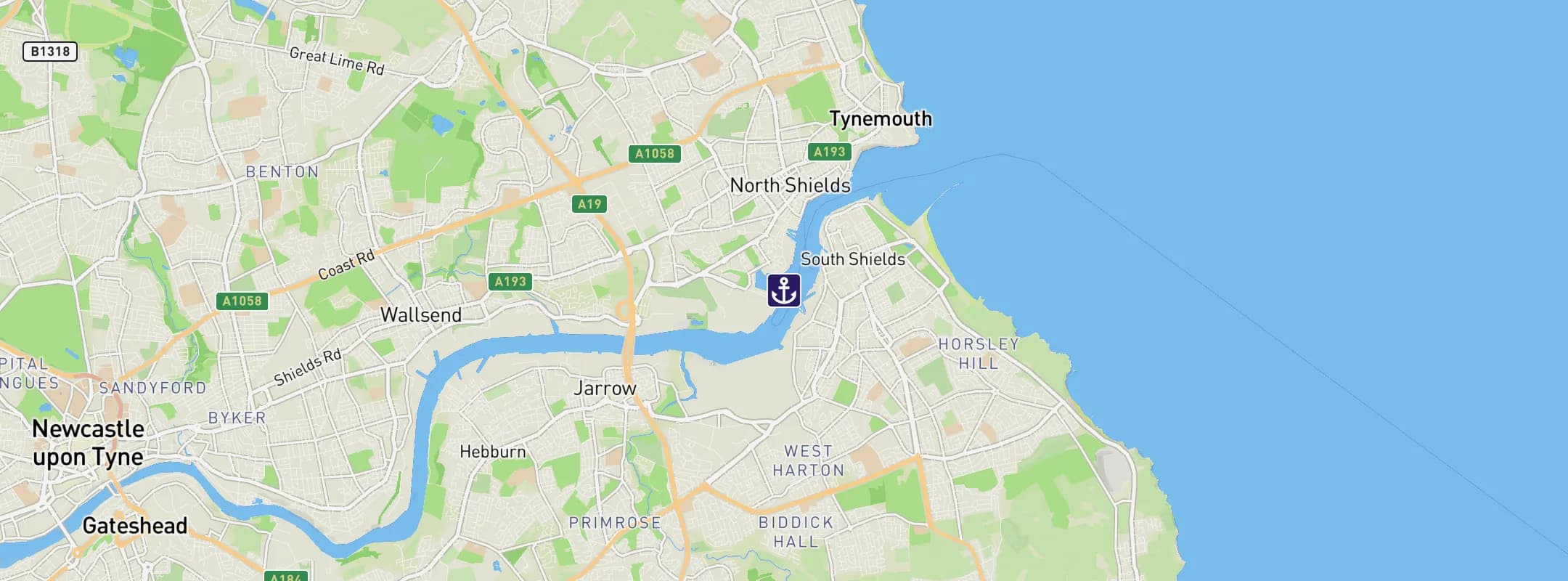 Map of Newcastle upon Tyne