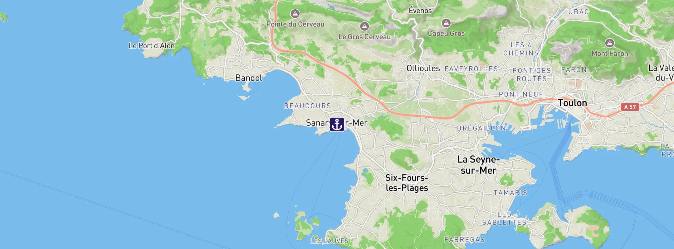 Map of Sanary-sur-Mer