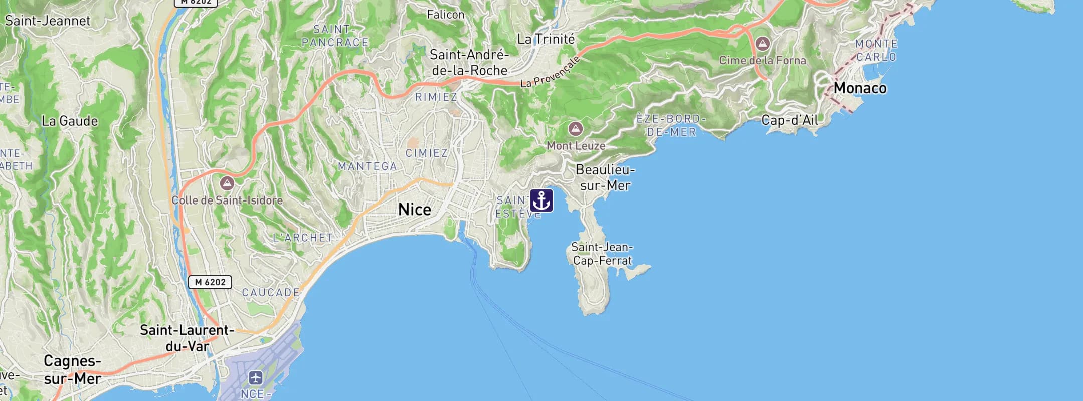 Map of Villefranche-sur-Mer