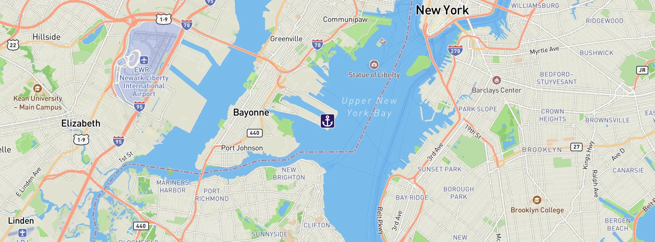 Map of Cape Liberty Bayonne NJ