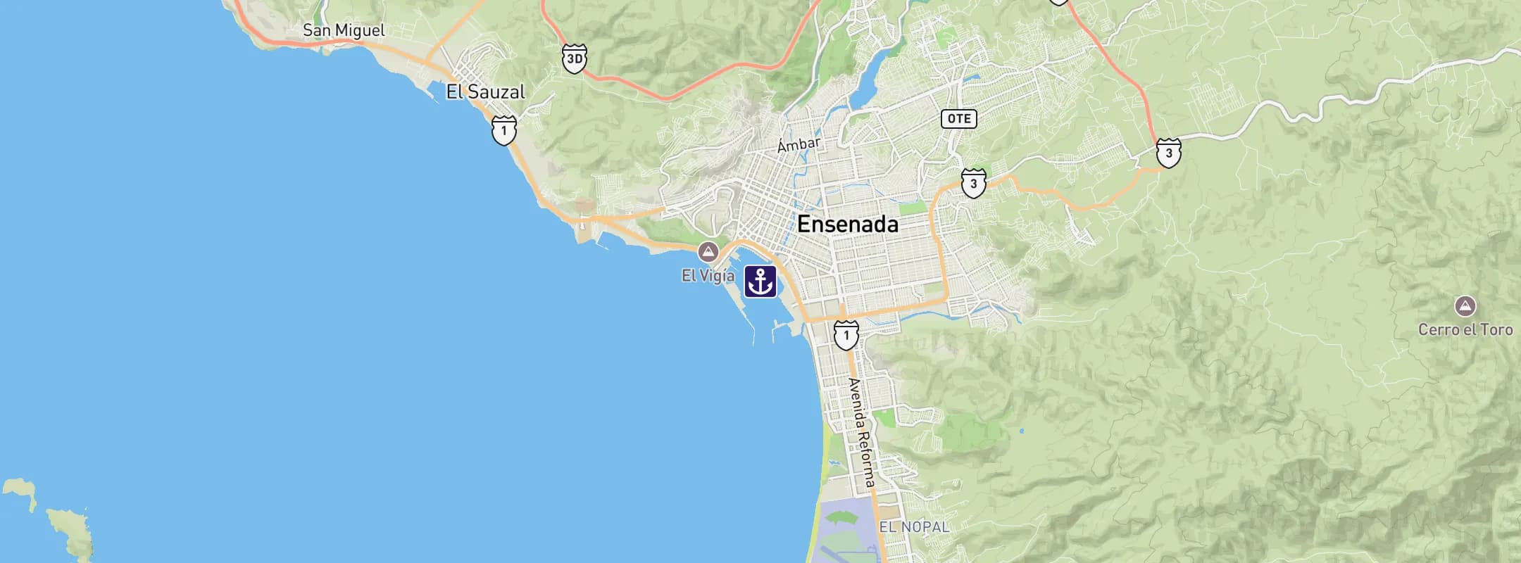Map of Ensenada