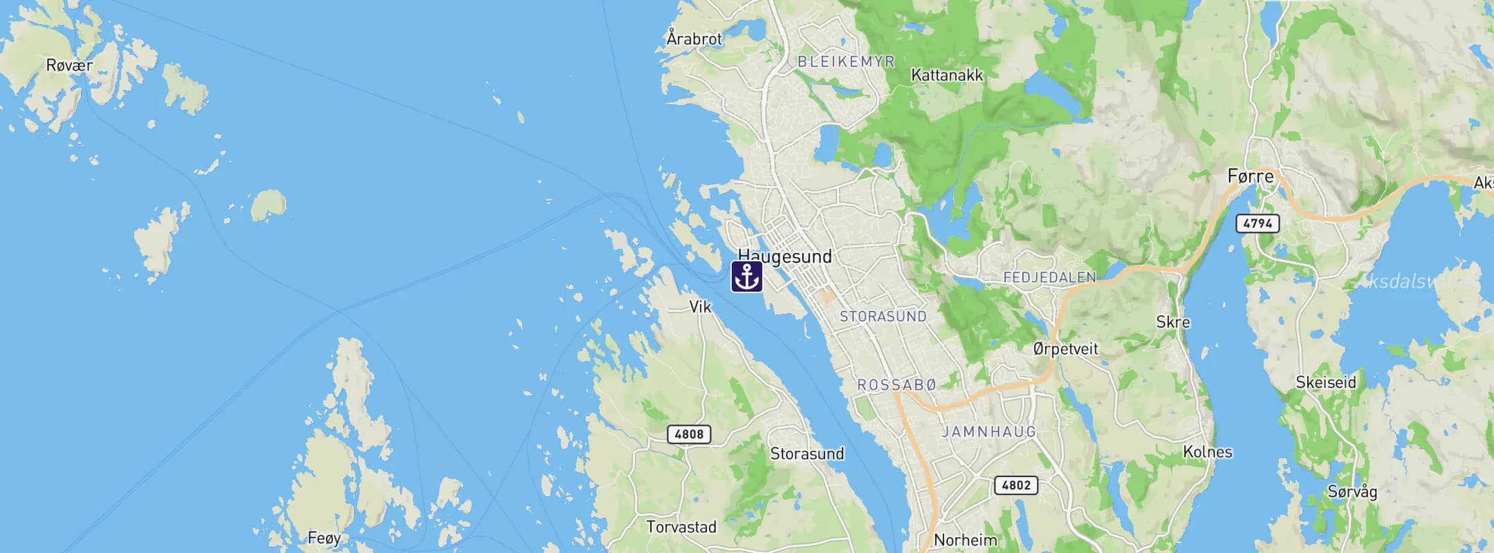 Map of Haugesund